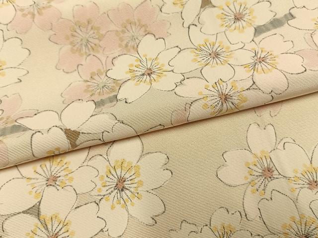 平和屋着物●訪問着　作家物　手描き　枝桜文　暈し染め　正絹　逸品　AABG4519fy