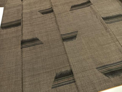 平和屋着物●本場大島紬　カタス7マルキ　幾何学文様　正絹　逸品　未使用　AABG4522fy