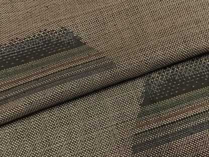 平和屋着物●本場大島紬　カタス7マルキ　幾何学文様　正絹　逸品　未使用　AABG4522fy
