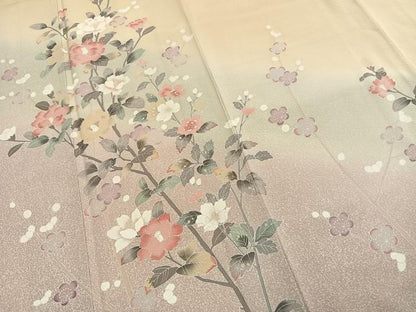 平和屋着物●訪問着　友禅　作家物　淳史　枝花文　暈し染め　正絹　逸品　AABG4525fy