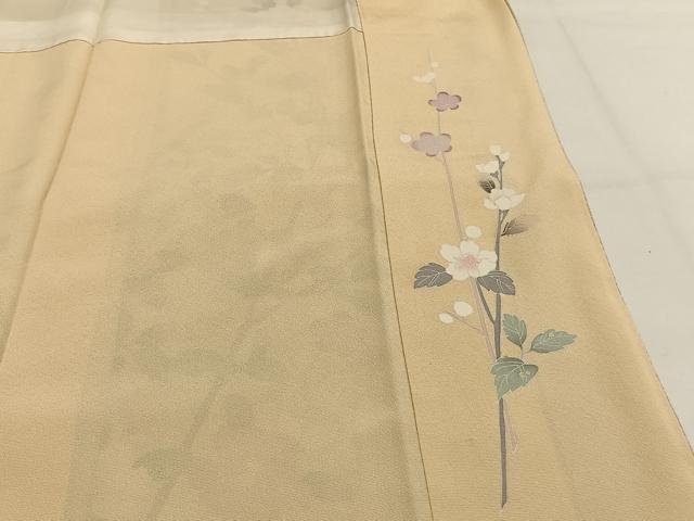 平和屋着物●訪問着　友禅　作家物　淳史　枝花文　暈し染め　正絹　逸品　AABG4525fy