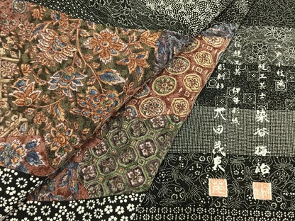 平和屋着物●伝統工芸士 染谷梅治　彫刻師 太田茂夫　訪問着　江戸小紋　更紗花文　百柄　さが美扱い　正絹　逸品　AABG4527fy