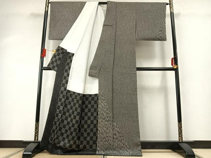 平和屋着物●二代目 川村久太郎　訪問着　樹林文　正絹　逸品　AABG4529fy