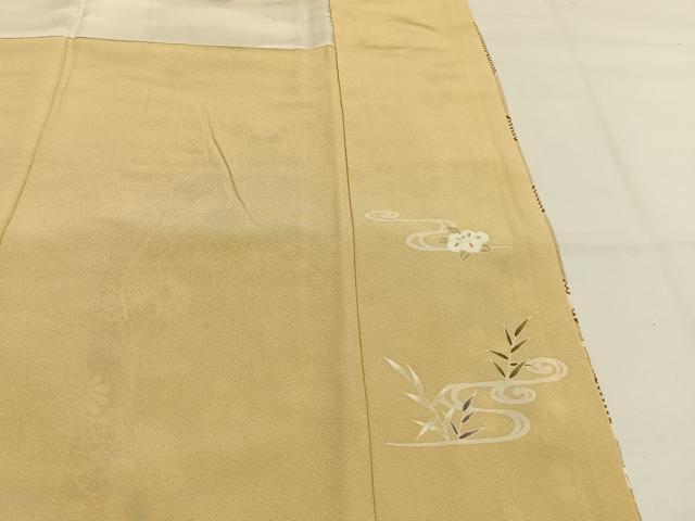 平和屋着物●訪問着　駒刺繍　草花文　金彩　正絹　逸品　AABG4530fy