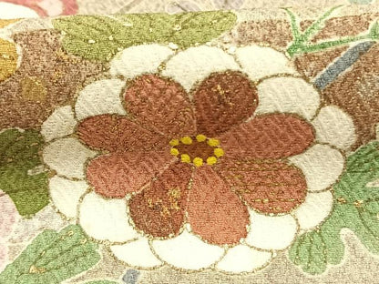 平和屋着物●京友禅の第一人者　松井青々　訪問着　草花文　金彩　正絹　逸品　AABG4531fy