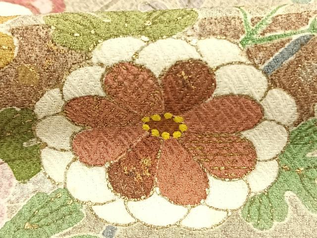平和屋着物●京友禅の第一人者　松井青々　訪問着　草花文　金彩　正絹　逸品　AABG4531fy