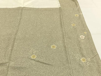 平和屋着物●京友禅の第一人者　松井青々　訪問着　草花文　金彩　正絹　逸品　AABG4531fy