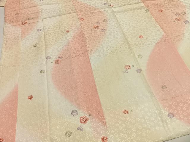 平和屋着物●長襦袢　袷　舞花文　暈し染め　正絹　逸品　AABG4533fy