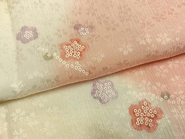 平和屋着物●長襦袢　袷　舞花文　暈し染め　正絹　逸品　AABG4533fy