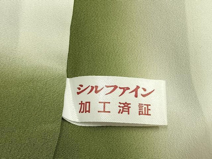 平和屋着物●上質な小紋　花鳥文　鬼しぼ縮緬　正絹　逸品　AABG4534fy