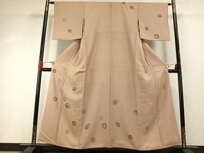 平和屋着物●染色の魔術師　染乃座・大久保玄才　そめのざ玄才　訪問着　丸文　亀甲文　正絹　逸品　AABG4536fy