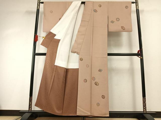 平和屋着物●染色の魔術師　染乃座・大久保玄才　そめのざ玄才　訪問着　丸文　亀甲文　正絹　逸品　AABG4536fy