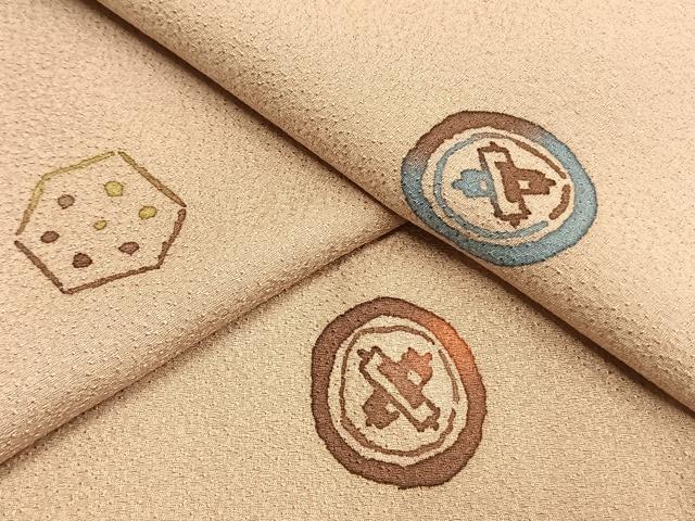 平和屋着物●染色の魔術師　染乃座・大久保玄才　そめのざ玄才　訪問着　丸文　亀甲文　正絹　逸品　AABG4536fy