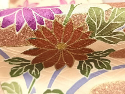 平和屋着物●友禅作家の巨匠　浅井青仁　訪問着　色紙重ね花文　暈し染め　金彩　正絹　逸品　未使用　AABG4537fy