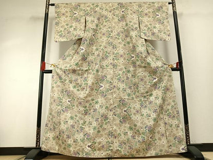 平和屋着物●本場大島紬　一元7マルキ　総絣　草花文　正絹　逸品　未使用　AABG4539fy