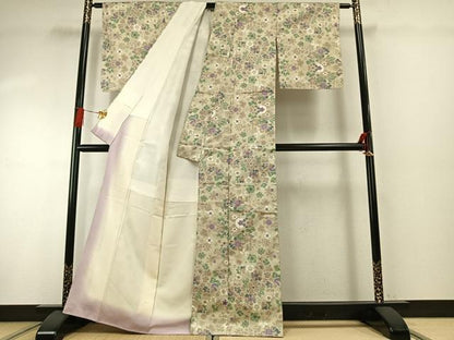 平和屋着物●本場大島紬　一元7マルキ　総絣　草花文　正絹　逸品　未使用　AABG4539fy