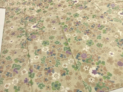 平和屋着物●本場大島紬　一元7マルキ　総絣　草花文　正絹　逸品　未使用　AABG4539fy