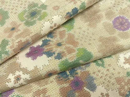 平和屋着物●本場大島紬　一元7マルキ　総絣　草花文　正絹　逸品　未使用　AABG4539fy