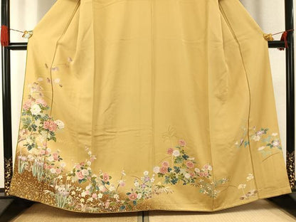 平和屋着物●訪問着　刺繍　枝花文　暈し染め　金彩　正絹　逸品　AABG4541fy