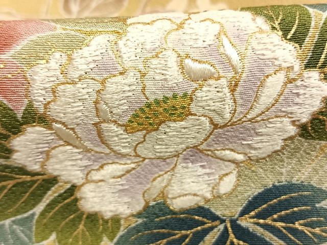 平和屋着物●訪問着　刺繍　枝花文　暈し染め　金彩　正絹　逸品　AABG4541fy