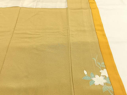 平和屋着物●訪問着　刺繍　枝花文　暈し染め　金彩　正絹　逸品　AABG4541fy