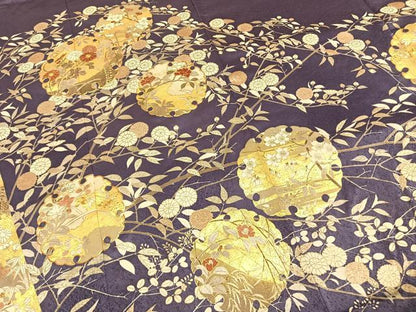平和屋着物●銀座きしや　色留袖　駒刺繍　雪輪枝花文　金彩　正絹　逸品　未使用　AABG4543fy
