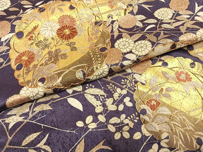 平和屋着物●銀座きしや　色留袖　駒刺繍　雪輪枝花文　金彩　正絹　逸品　未使用　AABG4543fy