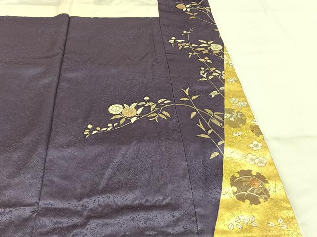平和屋着物●銀座きしや　色留袖　駒刺繍　雪輪枝花文　金彩　正絹　逸品　未使用　AABG4543fy