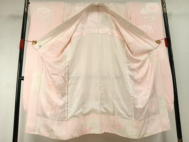平和屋着物●振袖用長襦袢　無双仕立て　草花地紋　暈し染め　正絹　逸品　AABG4544fy