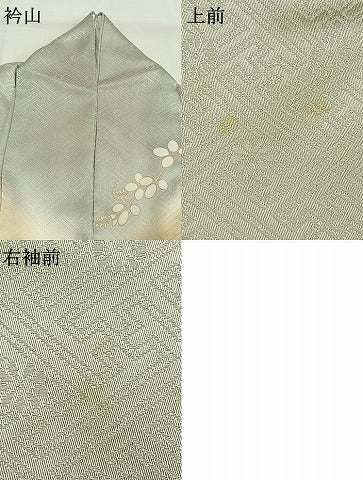 平和屋着物●訪問着　駒刺繍　草花文　暈し染め　金彩　正絹　逸品　AABG4548fy