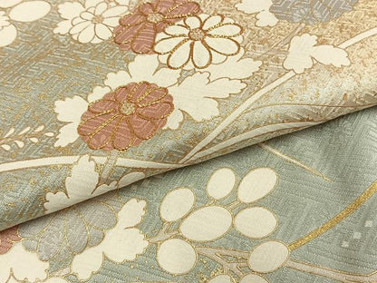 平和屋着物●訪問着　駒刺繍　草花文　暈し染め　金彩　正絹　逸品　AABG4548fy