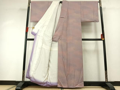 平和屋着物●上質な小紋　霞文　暈し染め　正絹　逸品　AABG4552fy