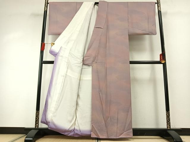 平和屋着物●上質な小紋　霞文　暈し染め　正絹　逸品　AABG4552fy