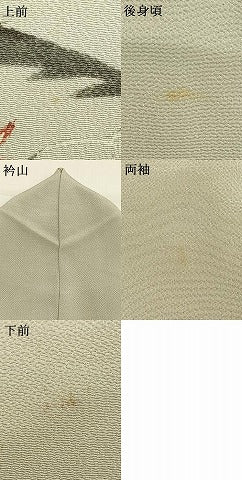 平和屋着物●訪問着　紅型　風景花鳥文　鬼しぼ縮緬　正絹　逸品　AABG4554fy
