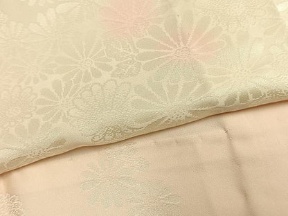 平和屋着物●振袖用長襦袢　無双仕立て　舞花地紋　暈し染め　半衿刺繍　正絹　逸品　AABG4555fy