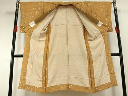 平和屋着物●長襦袢　単衣　舞花文　半衿刺繍　正絹　逸品　AABG4560fy