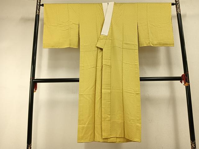 平和屋着物●長襦袢　無双仕立て　鱗地紋　刈安色　正絹　逸品　AABG4561fy