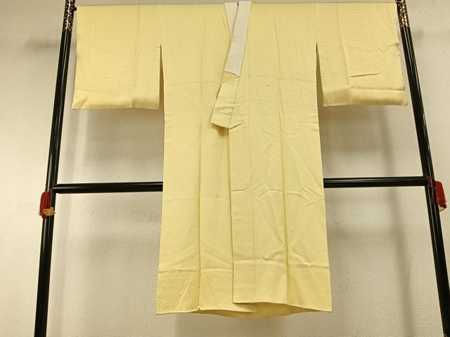 平和屋着物●長襦袢　袷　鱗地紋　淡黄色　正絹　逸品　AABG4562fy