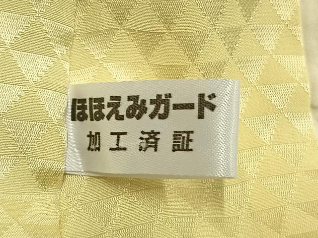 平和屋着物●長襦袢　袷　鱗地紋　淡黄色　正絹　逸品　AABG4562fy