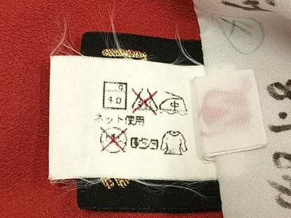 平和屋着物●小振袖　二尺袖　草花文　洗える着物　AABG4568fy