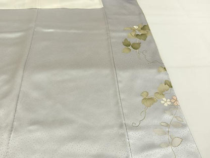 平和屋着物●訪問着　刺繍　草花文　暈し染め　金彩　正絹　逸品　AABG4569fy