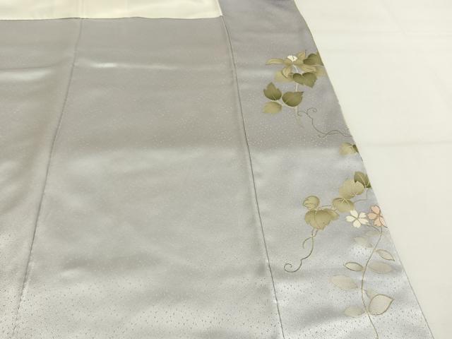 平和屋着物●訪問着　刺繍　草花文　暈し染め　金彩　正絹　逸品　AABG4569fy