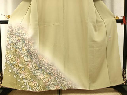 平和屋着物●越後十日町の一流染匠　桐屋・翠山工房　訪問着　絞り　辻が花　暈し染め　やまと誂製　正絹　逸品　AABG4570fy