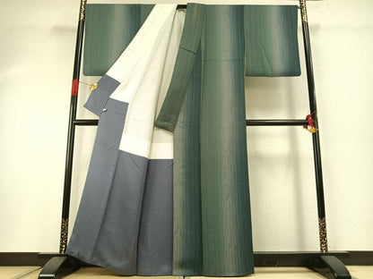 平和屋着物●上質な小紋　作家物　杢目地紋　暈し染め　鈴乃屋扱い　正絹　逸品　AABG4572fy