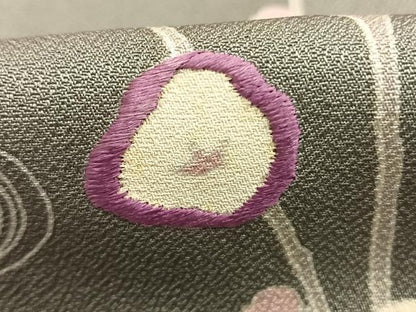 平和屋着物●京の名門　じゅらく謹製　帝王紫　訪問着　刺繍　枝花文　金彩　正絹　逸品　AABG4576fy