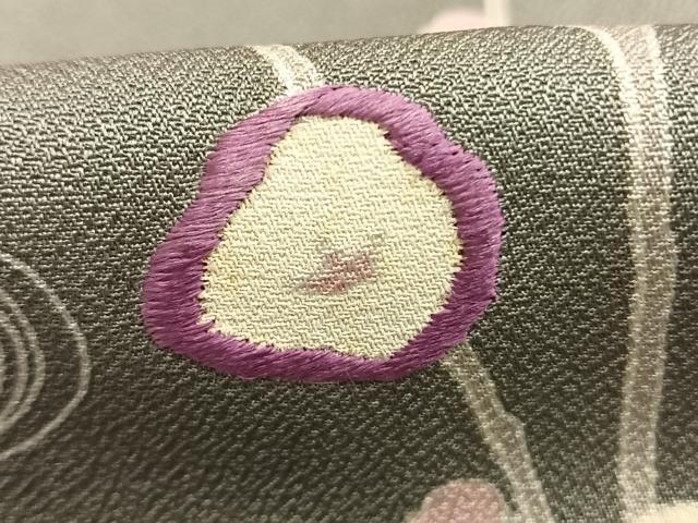 平和屋着物●京の名門　じゅらく謹製　帝王紫　訪問着　刺繍　枝花文　金彩　正絹　逸品　AABG4576fy