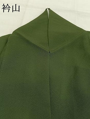 平和屋着物●上質な色無地　草色　正絹　逸品　AABG4579fy