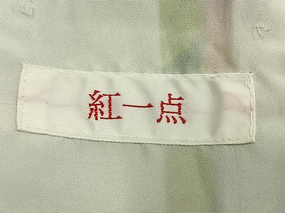 平和屋着物●小振袖　二尺袖　草花文　金彩　洗える着物　AABG4581fy