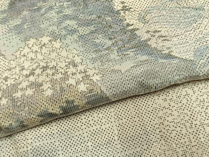 平和屋着物●本場大島紬　白大島　カタス7マルキ　総絣　風景文　正絹　逸品　AABG4582fy