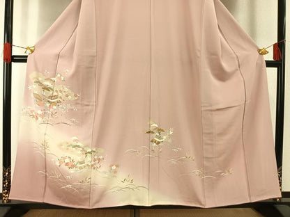 平和屋着物●訪問着　友禅　風景花文　暈し染め　正絹　逸品　AABG4583fy
